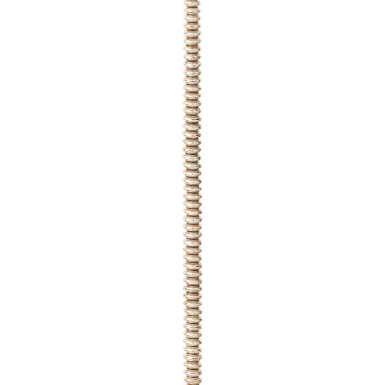 Silver Smooth Rondel Metal Beads, 4mm by Bead Landing™